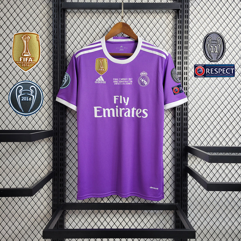 Camisa Retrô Real Madrid Away 2017 - Com Patch UCL