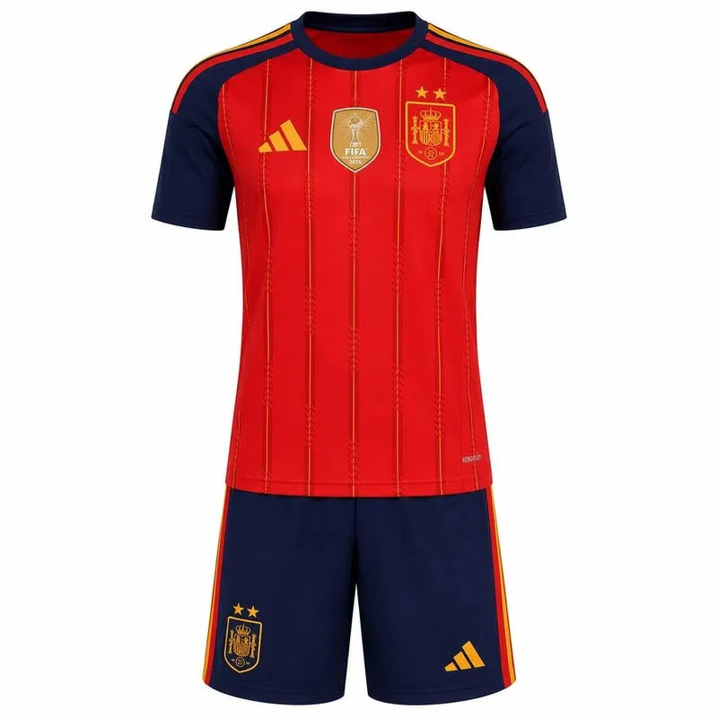 Spain Home Kit 2026/27 - Kids - With two stars and the World Champions patch