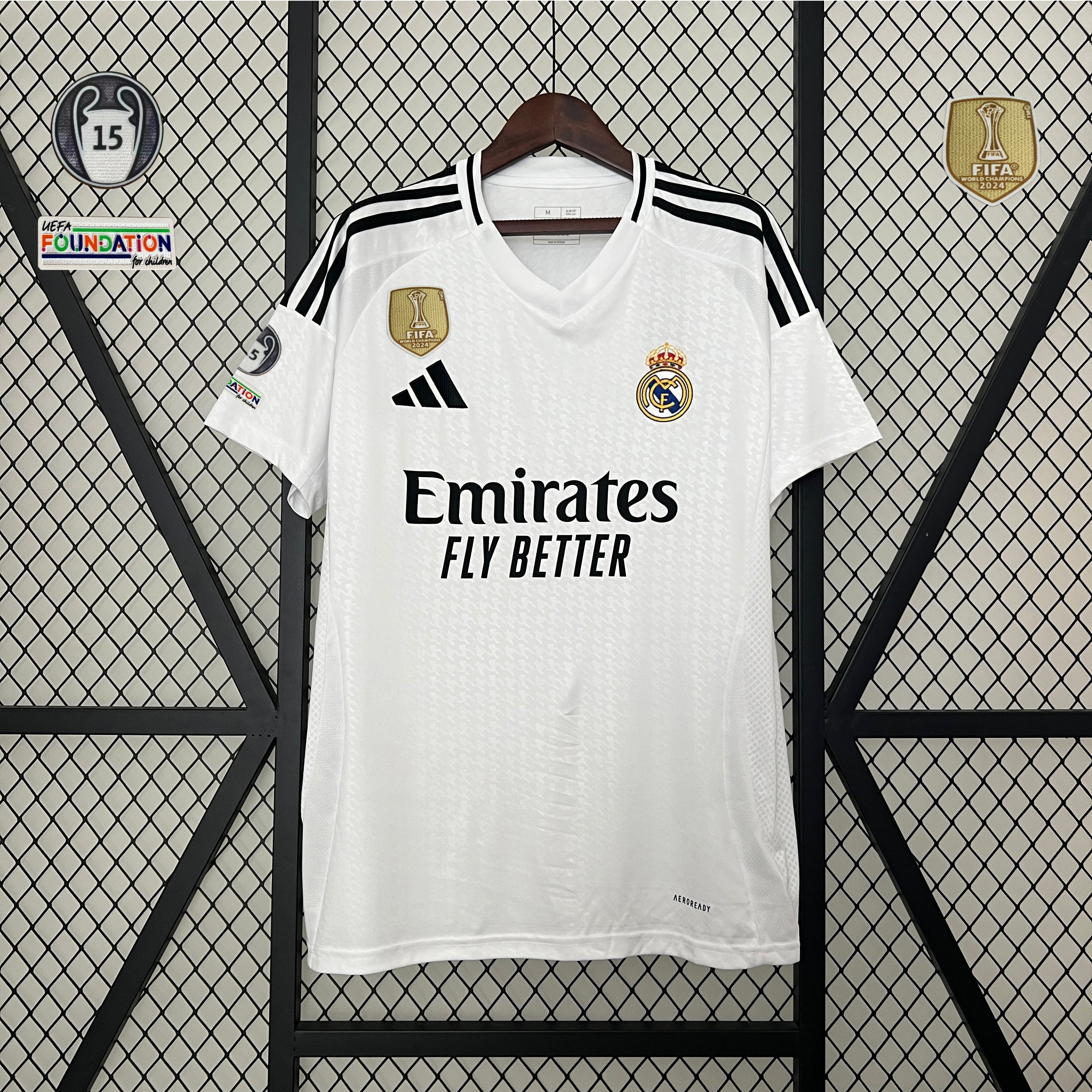 Camisa Home Real Madrid 2024/25 – Com Patch UCL 15