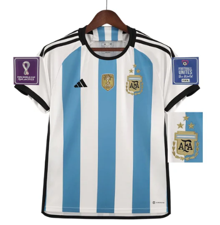 Camisa Home Argentina 2022 – Com Patch da Copa do Mundo