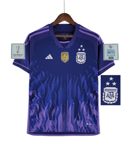 Camisa Argentina Fora de Casa 2022 – Com Patch da Copa do Mundo