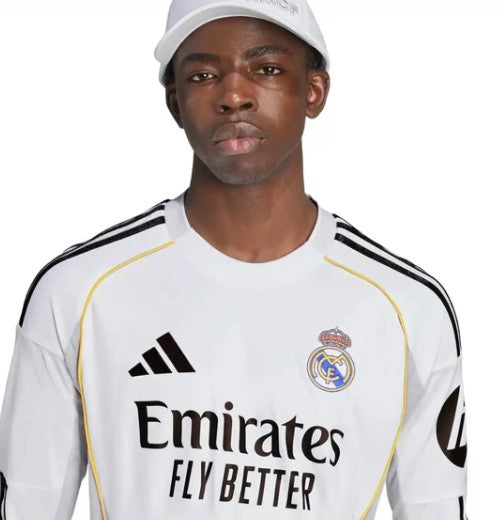 Camisa Casa Real Madrid 2025/26 - Manga Longa - Versão Jogador