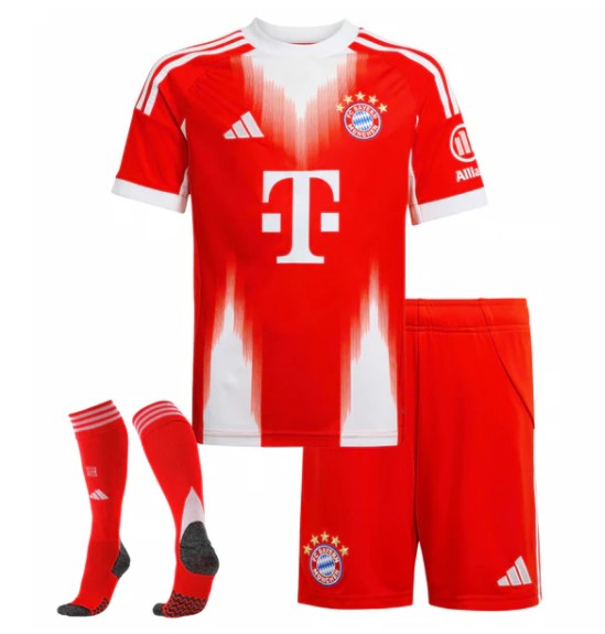 Kit Bayern de Munique Home 2025/26 - Infantil (com Meias)
