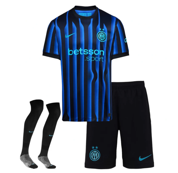 Uniforme Inter de Milão Casa 2025/26 - Infantil (com Meias)