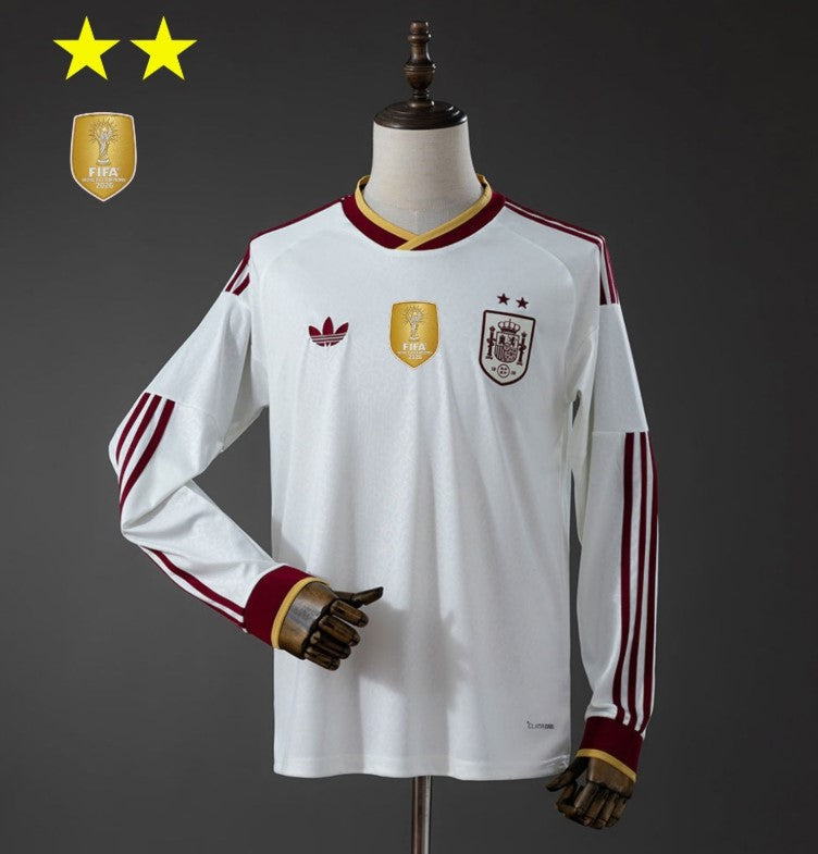 Spain Long Sleeve Shirt Away 2026/27 - FIFA 2026 Champion ⭐⭐ - With Patch