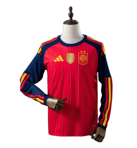 Spain Home Long Sleeve Shirt 2026/27 -  FIFA 2026 Champion ⭐⭐ - With Patch