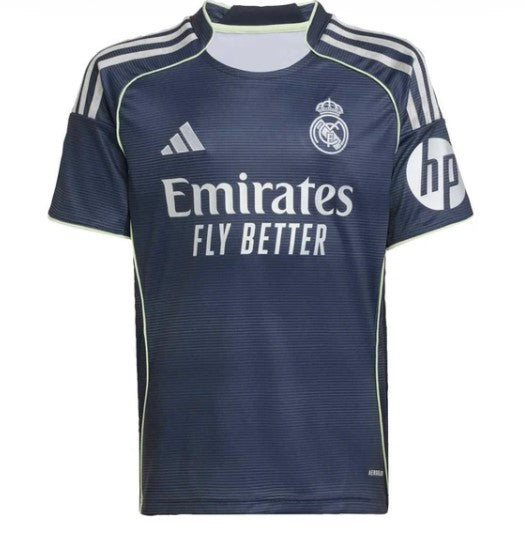 Kit Real Madrid Fora de Casa 2025/26 - Infantil (com Meias)