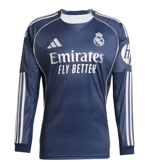 Camisa Away Real Madrid 2025/26 - Manga Longa - Versão Jogador