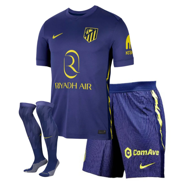 Uniforme Fora de Casa do Atletico Madrid 2025/26 - Infantil (com Meias)