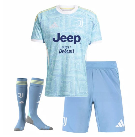 Kit Juventus Fora 2025/26 - Infantil (com Meias)