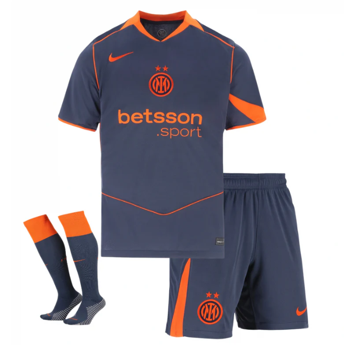 Kit Inter de Milão Terceiro 2025/26 - Infantil (com Meias)