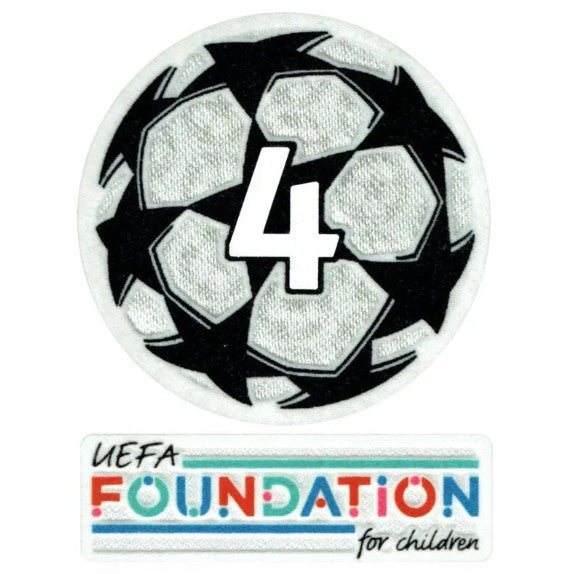 UCL 4-Time Winners Starball Patch + UEFA Foundation Patch Set – 2021/2022