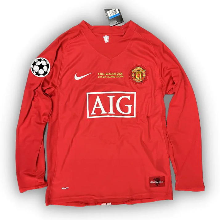 Manchester United Retro Long Sleeve Shirt 2007 - With UCL Patch
