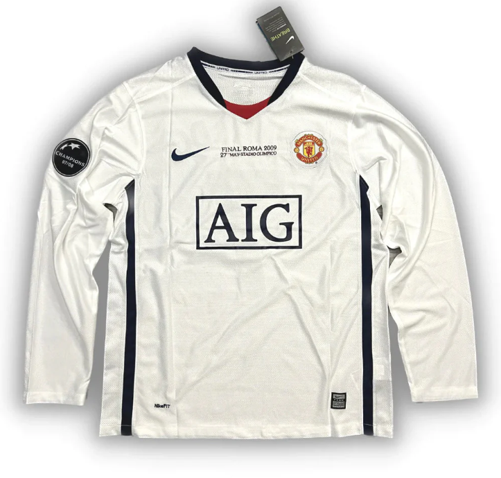 Manchester United Retro Langarm-Trikot 2008 – Mit UCL Patch
