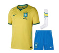 Kinder-T-Shirt und -Hose Brasilien Home 2026/27 - Mit Socken