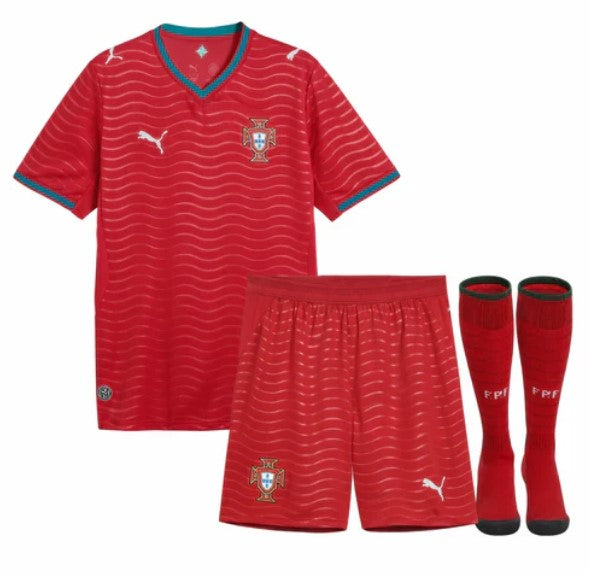 Kinder Trikot und Hose Portugal Home 2026/27 - Mit Stutzen
