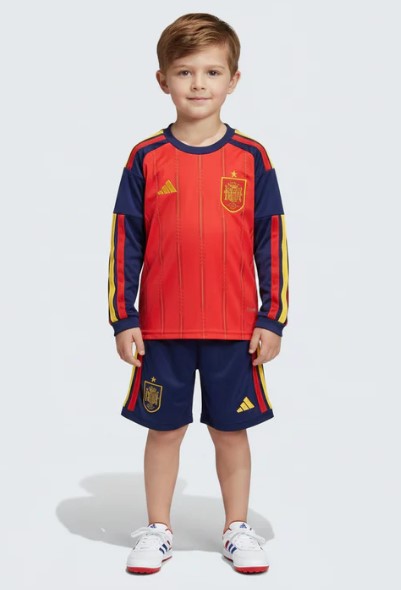 Spain Home 2026/27 kit - Kids (Long sleeve)