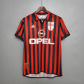 Camisa Milan Retrô 1999/2000 Vermelha e Preta - Adidas - DA Sports Oficial